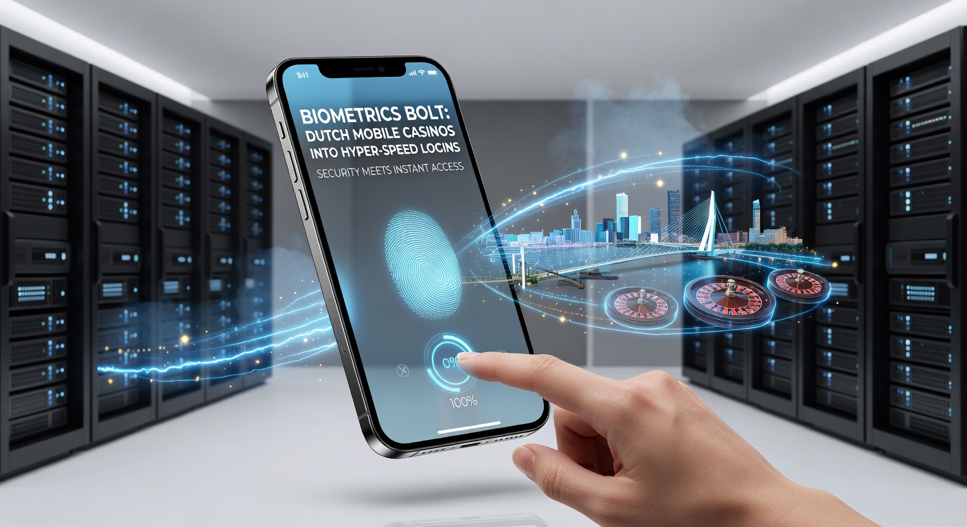 Grafiek met grafieken van login-tijden en beveiligingspercentages in mobiele casino-apps, met Nederlandse vlag op de achtergrond