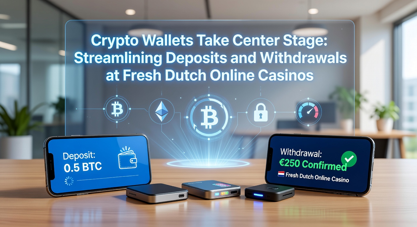 Moderne crypto-portemonnee op een smartphone met casino-apps op de achtergrond, symboliserend snelle transacties bij Nederlandse online casino's