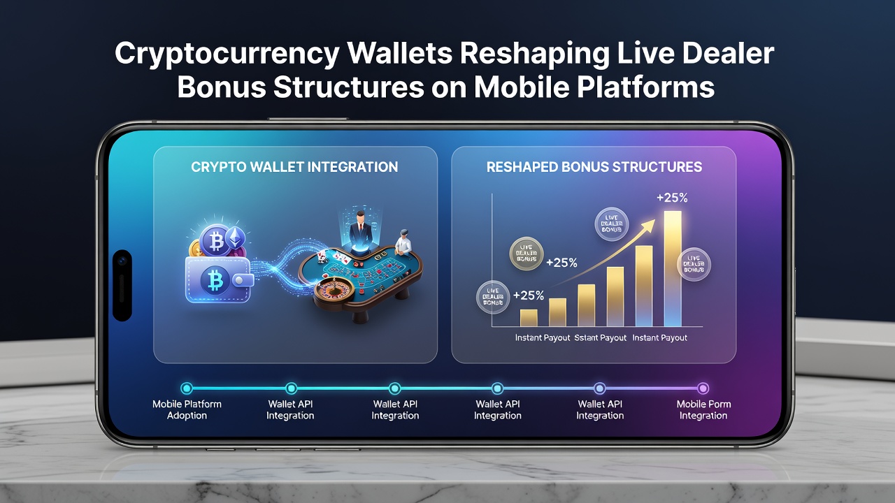 Mobiele live dealer sessie met cryptocurrency transactie overlay