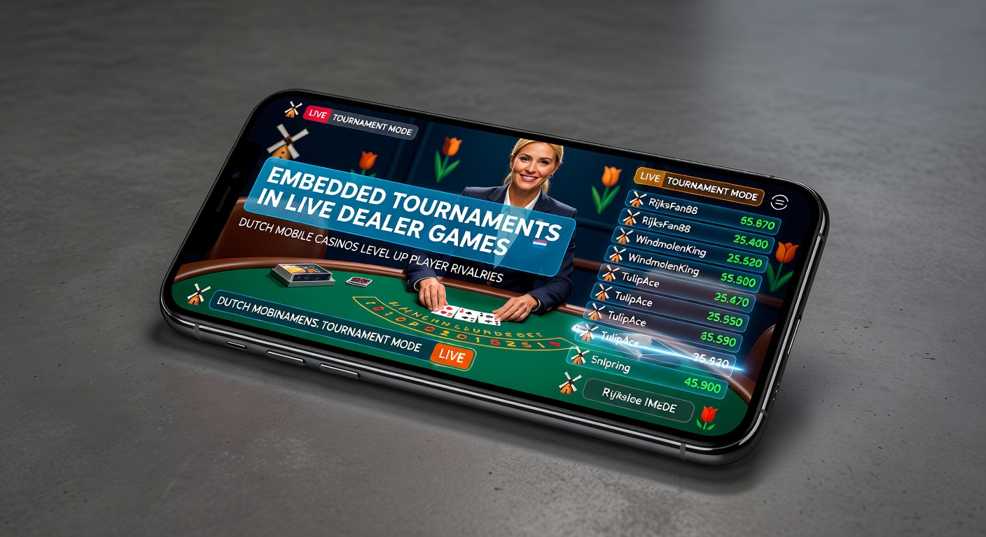Schermafbeelding van een live dealer blackjack toernooi met real-time leaderboard op een mobiel apparaat in een Nederlands casino app