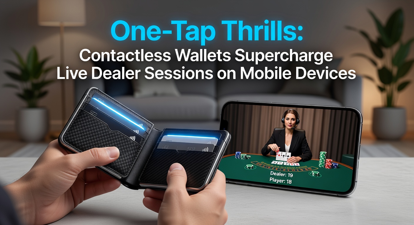 Smartphone met live dealer blackjack sessie en contactloze betaaloptie op scherm, illustrerend naadloze één-tik betalingen tijdens het spelen